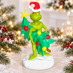 Grincs figura-szobor karácsonyfával